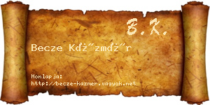 Becze Kázmér névjegykártya